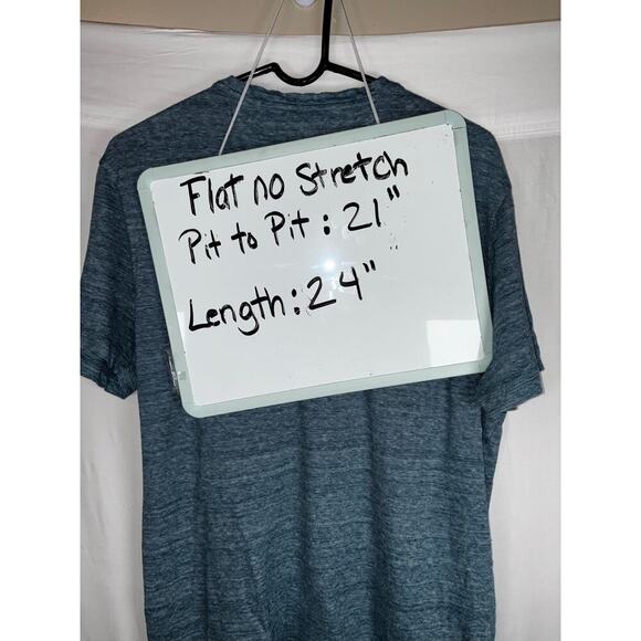 Untuckit Linen Henley Short Sleeve Shirt Mens M Blue stretch lightweight golf - Picture 6 of 6